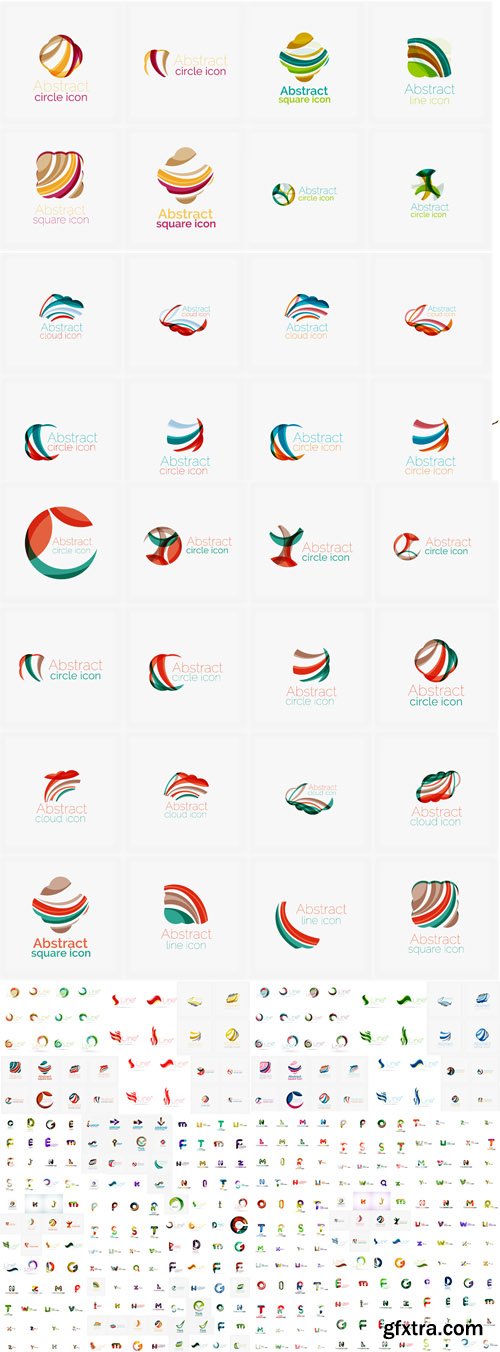 Vector abstract company logos big collection