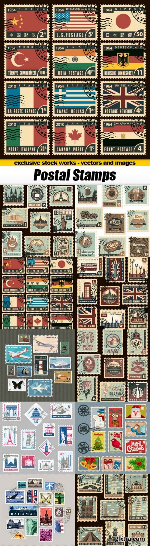 Postal Stamps - 10x EPS