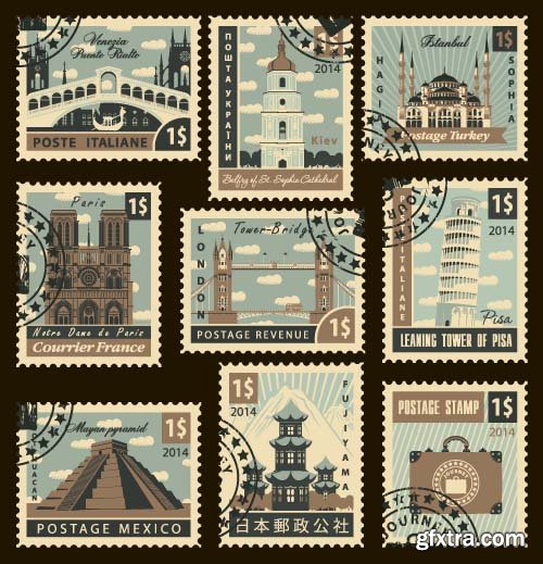 Postal Stamps - 10x EPS