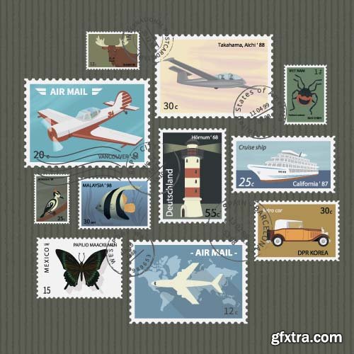 Postal Stamps - 10x EPS