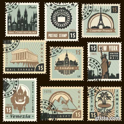 Postal Stamps - 10x EPS