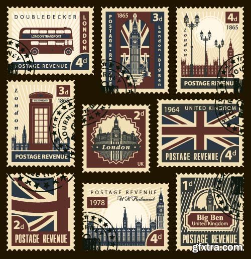 Postal Stamps - 10x EPS