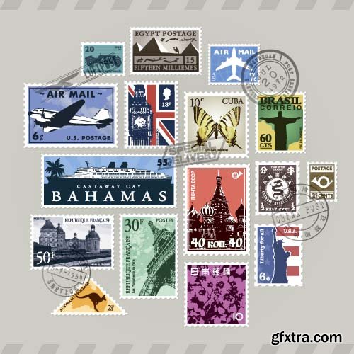 Postal Stamps - 10x EPS