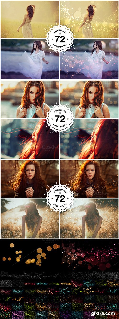 CreativeMarket 72 Bokeh Photoshop Overlays 452663