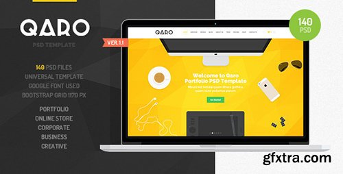 ThemeForest - QARO v1.1 - Clean & Modern PSD Template - 9837780