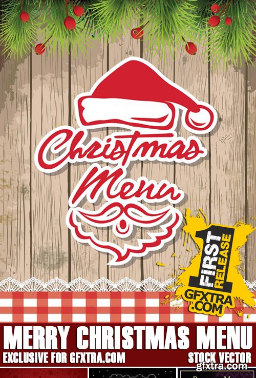 Stock Vectors - Merry Christmas Menu, 25xEPS