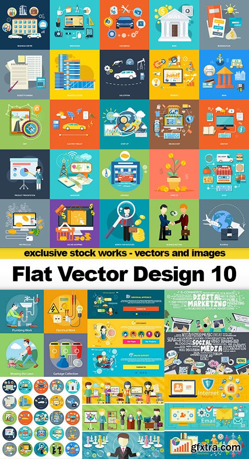 Flat Vector Design 10 - 25x EPS