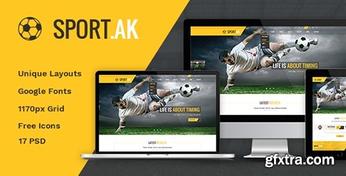 ThemeForest - Sport.AK — Soccer Club and Sport PSD Template 13016026