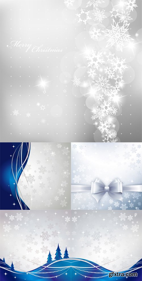 5 Silver winter abstract backgrounds