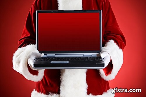 Collection of New Year Christmas Santa Claus tablet computer technology 25 HQ Jpeg