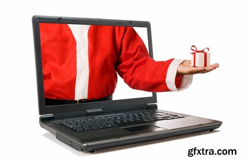 Collection of New Year Christmas Santa Claus tablet computer technology 25 HQ Jpeg