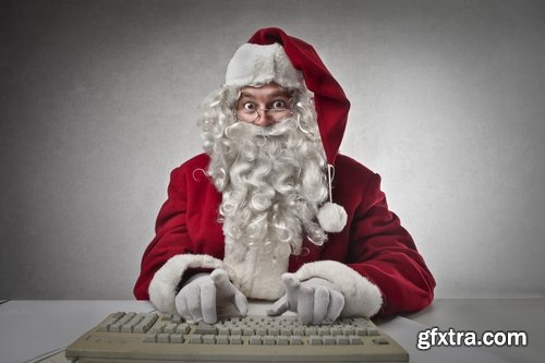 Collection of New Year Christmas Santa Claus tablet computer technology 25 HQ Jpeg