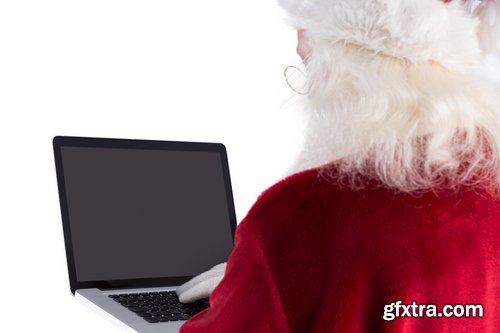 Collection of New Year Christmas Santa Claus tablet computer technology 25 HQ Jpeg