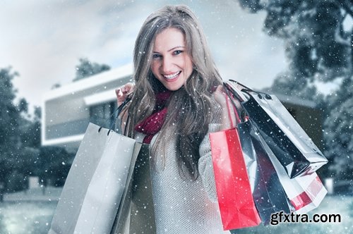 Collection of New Year Shopping Girl Christmas shopping 25 HQ Jpeg