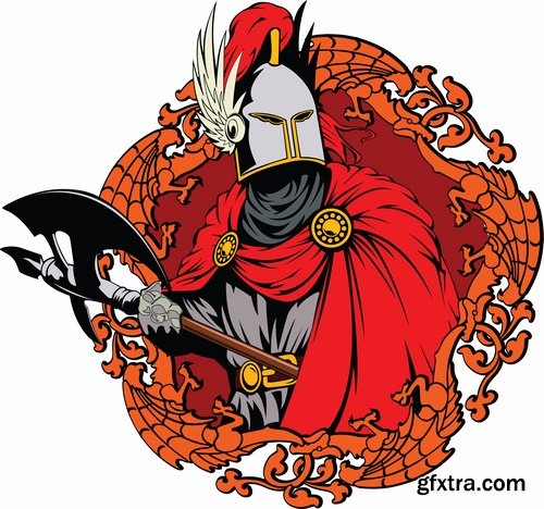 Collection of vector image viking knight cartoon 25 EPS