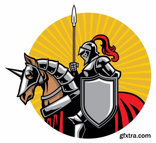 Collection of vector image viking knight cartoon 25 EPS