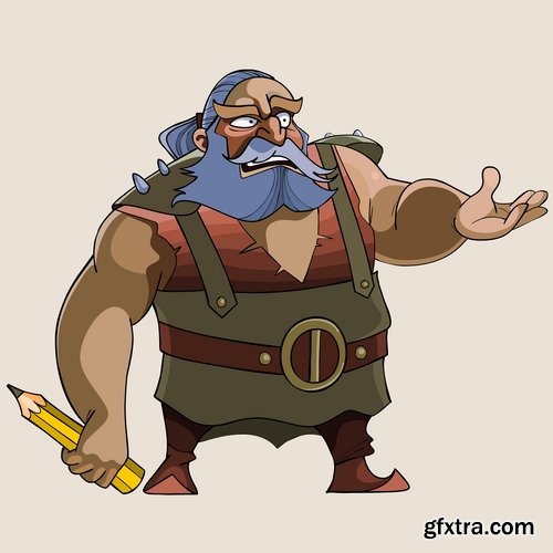 Collection of vector image viking knight cartoon 25 EPS