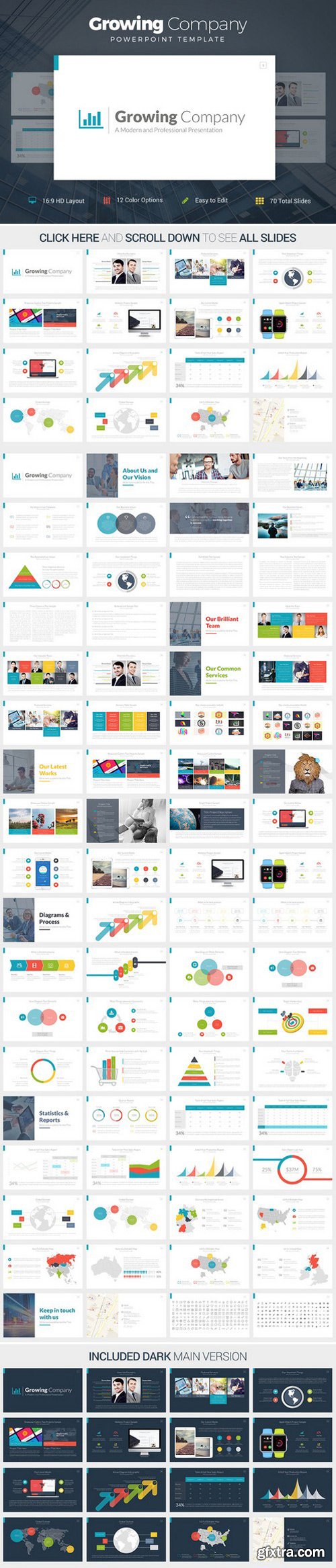 CM - Growing Company PowerPoint Template 401412