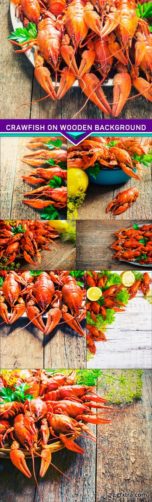 Crawfish on wooden background 8x JPEG