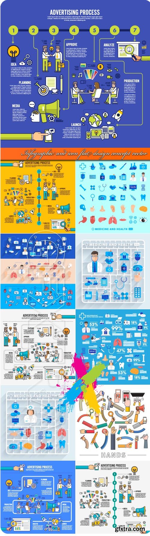 Infographic and icon flat design concept vector