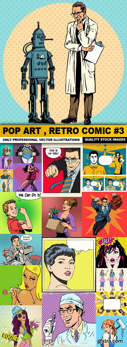 Pop Art , Retro Comic #3 - 20 Vector