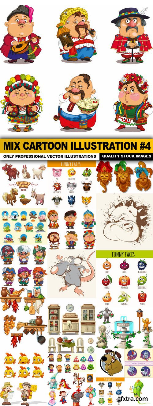 Mix cartoon Illustration #4- 23 Vector