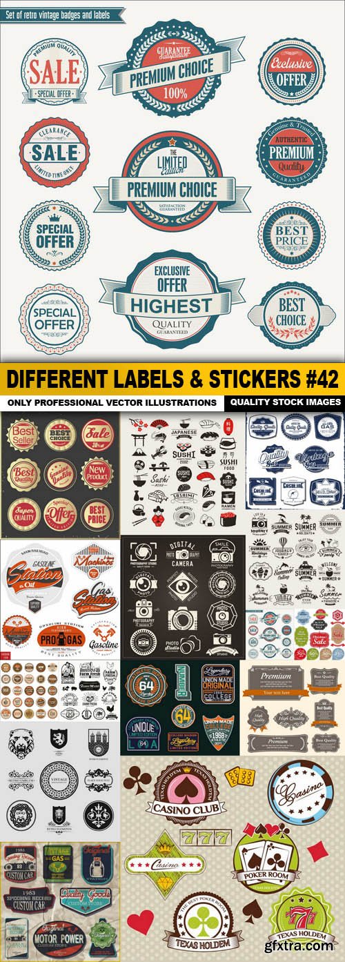 Different Labels &amp; Stickers #42 - 15 Vector