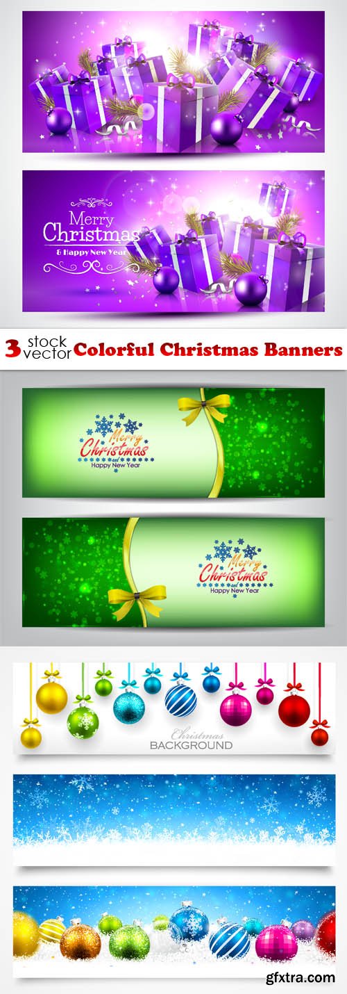 Vectors - Colorful Christmas Banners