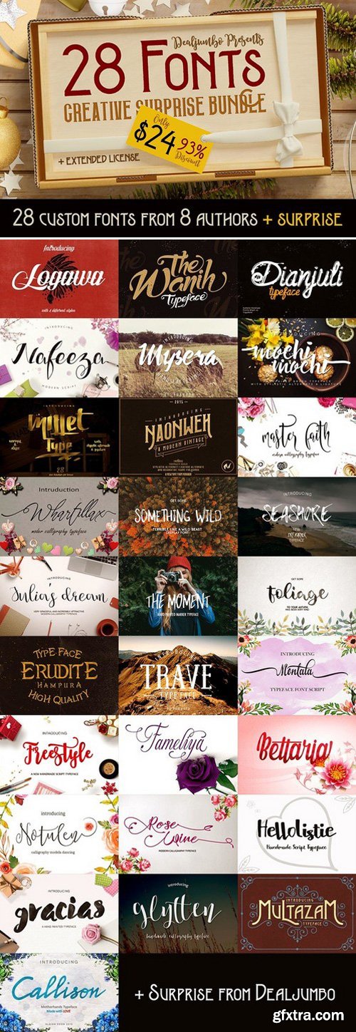 CM - Creative Surprise Bundle - 28 Fonts 456450