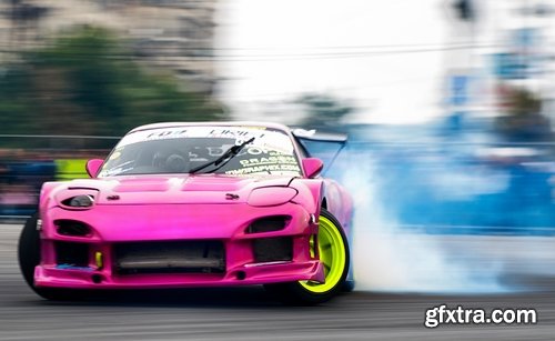 Collection of extreme motor sport drifting wheel slip sliding on the asphalt 25 HQ Jpeg