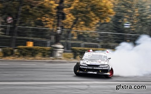 Collection of extreme motor sport drifting wheel slip sliding on the asphalt 25 HQ Jpeg