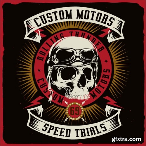 Collection of vector image printed on a T-shirt with the slogan automotive topics 2-25 EPS