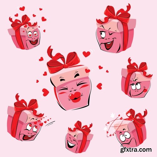 Collection of vector character picture funny smileys vegetable fruit icon 25 EPS