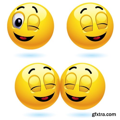 Collection of vector character picture funny smileys vegetable fruit icon 25 EPS