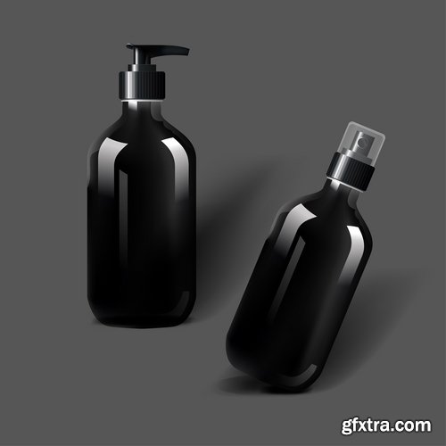 Collection of vector image set of tube packaging plastic container for perfumes 25 EPS