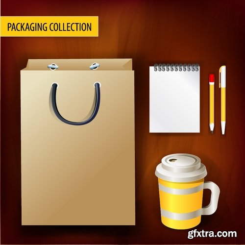 Collection of vector image set of tube packaging plastic container for perfumes 25 EPS