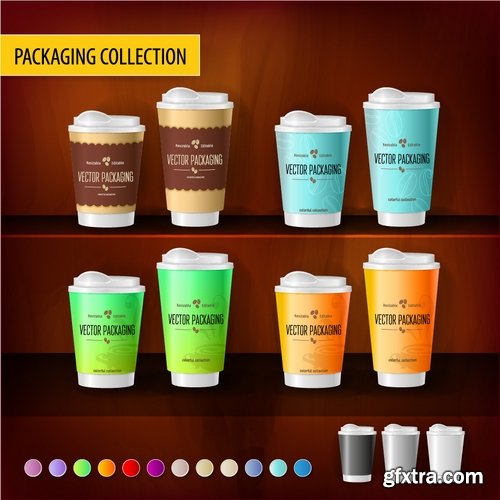 Collection of vector image set of tube packaging plastic container for perfumes 25 EPS