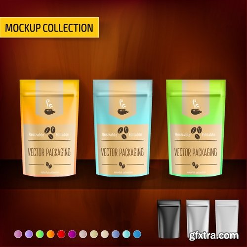 Collection of vector image set of tube packaging plastic container for perfumes 25 EPS