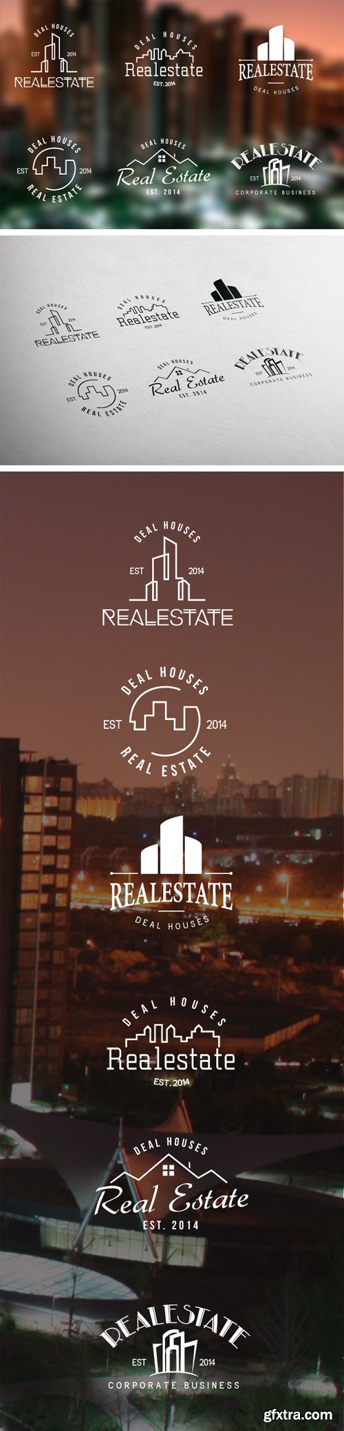 CM 55743 - Real Estate Retro Vintage Badges