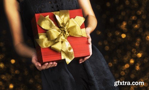 Girl with gift box