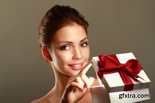 Girl with gift box