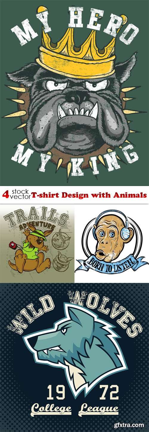 Vectors - T-shirt Design with Animals