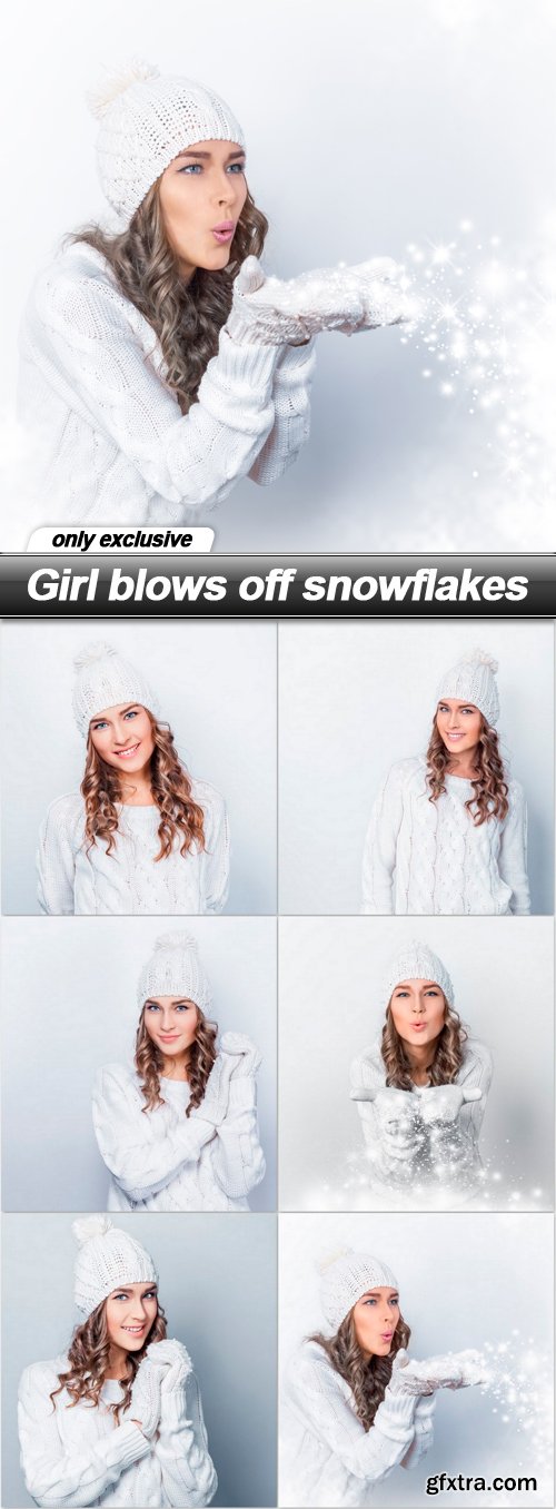 Girl blows off snowflakes - 6 UHQ JPEG