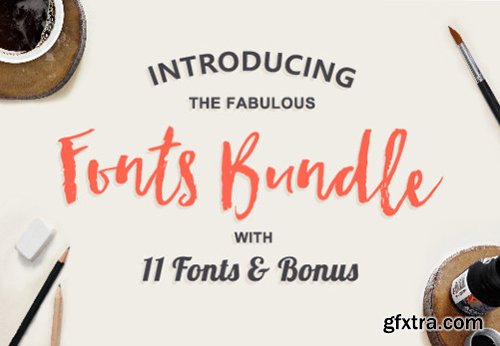 The Fabulous Fonts Bundle with 11 Fonts & Bonus