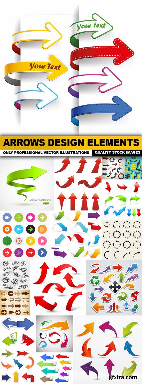 Arrows Design Elements - 18 Vector