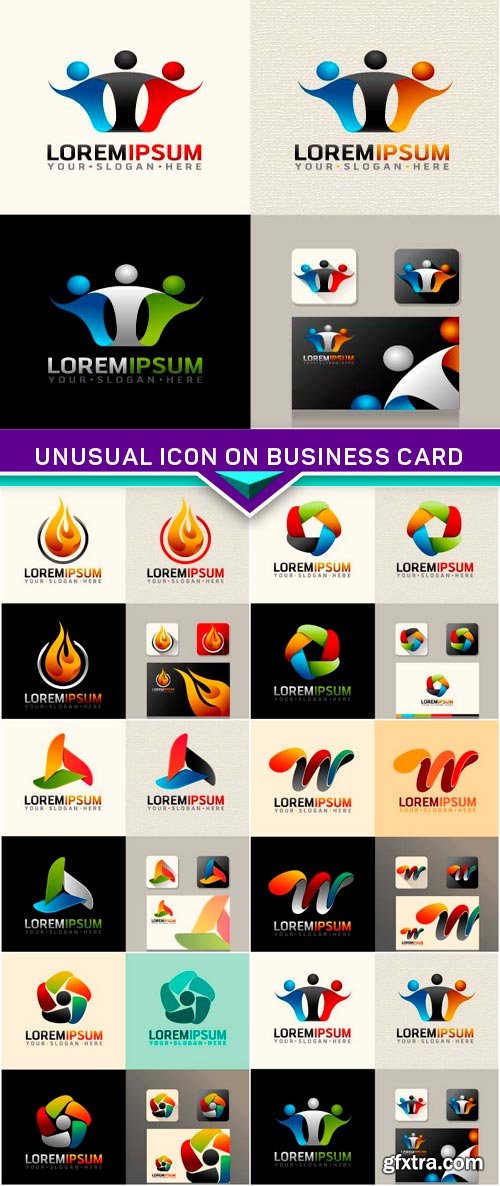 Unusual icon on business card 6x EPS