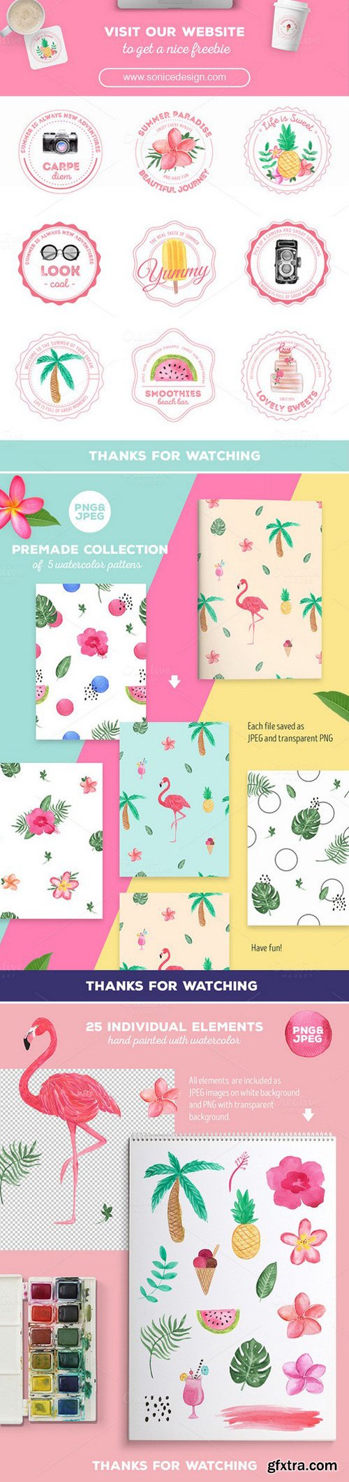 CM - Tropical Summer Clip Art Set 428662