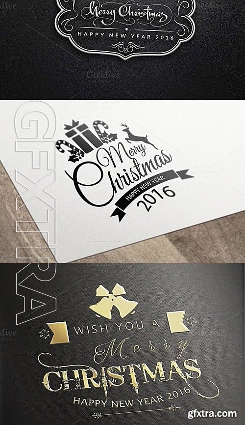 CM - 40 Christmas Greetings Logo & Badges 457993