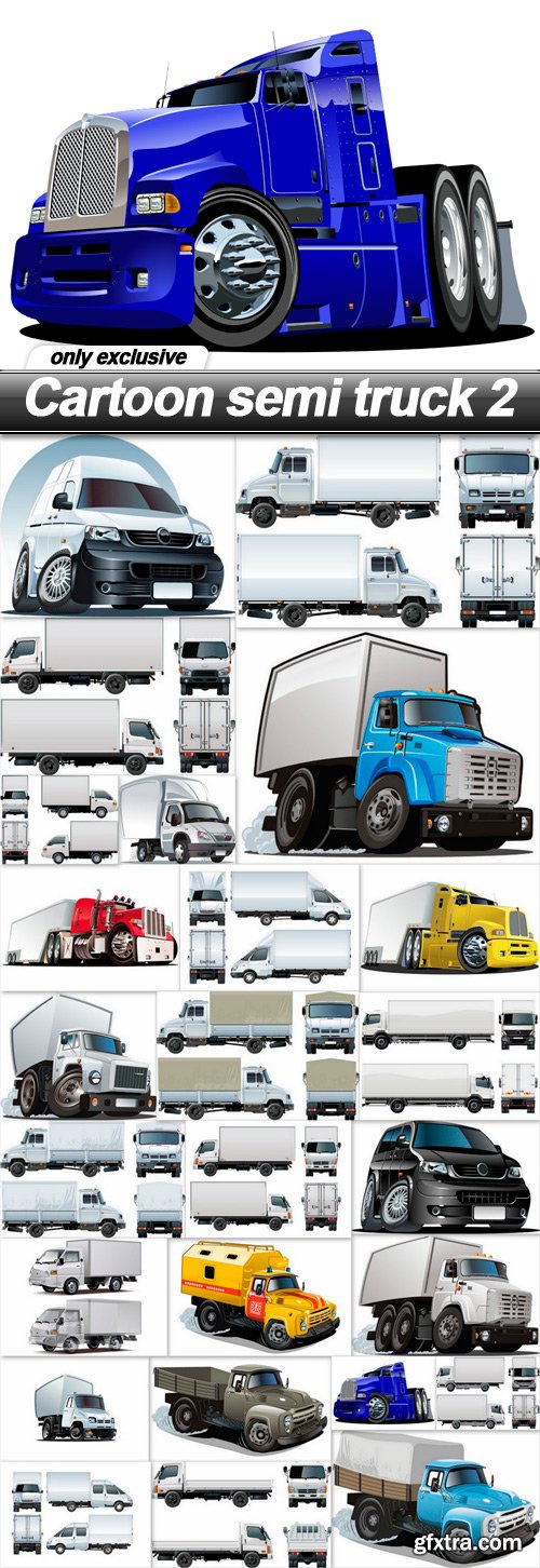 Cartoon semi truck 2 - 25 EPS