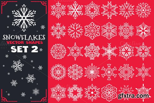 CreativeMarket Decorative Snowflakes Shapes Set 2 387041